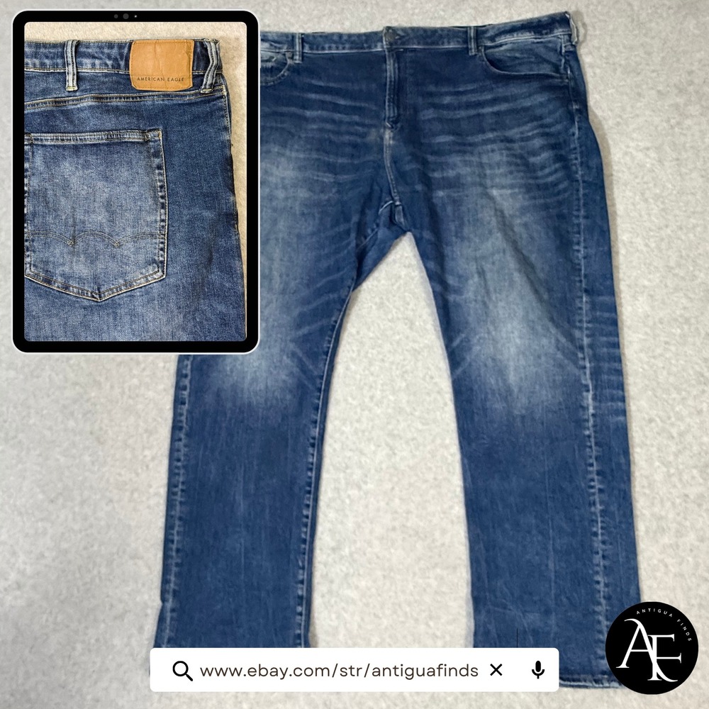 American Eagle Slim Straight Next Level Flex Jeans 48x32 Medium Wash Stretch